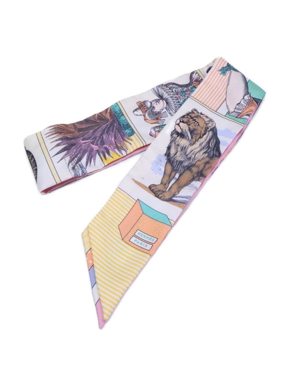 Hermes Grand Theater Nouveau Silk Twilly Scarf